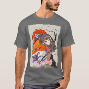 Anime Samurai Fo Otaku Japanese Girl  T-Shirt