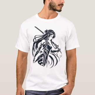 Anime Samurai-Frauen 1x0001 Weiß Schwarz Bild T-Shirt