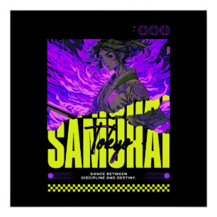 Anime Samurai Girl Streetwear Poster