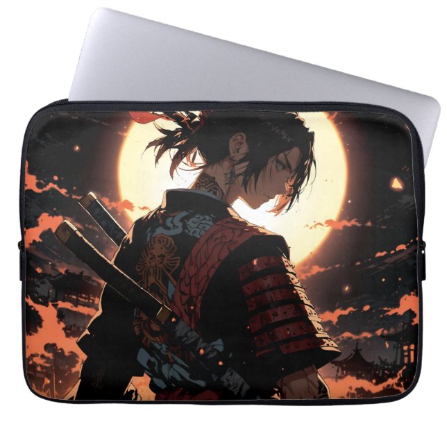 Anime samurai laptopschutzhülle (Vorderseite)