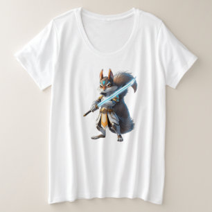 Anime Samurai Squirrel Warrior Große Größe T-Shirt