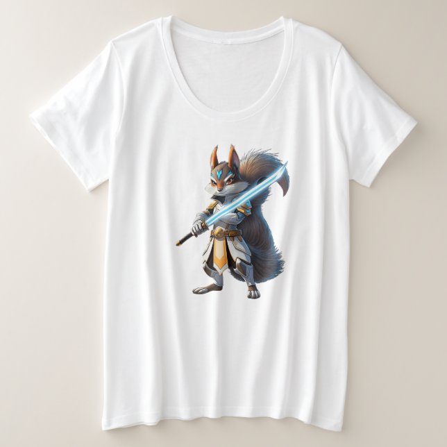 Anime Samurai Squirrel Warrior Große Größe T-Shirt (Design vorne)
