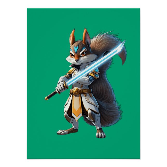 Anime Samurai Squirrel Warrior Poster (Vorderseite)