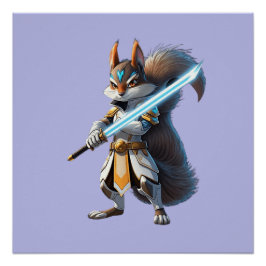 Anime Samurai Squirrel Warrior Poster