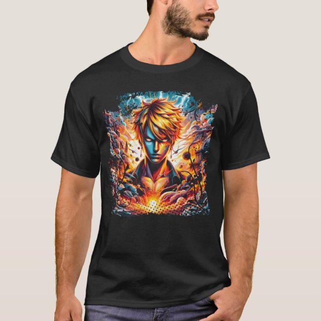 Anime Sanji retro T-Shirt (Vorderseite)