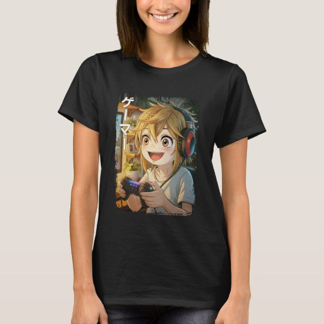 Anime Shirt Cool Gaming Japan Kawaii Funny Manga G (Vorderseite)