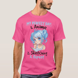Anime Sketching Otaku Manga Zeichnend Kawaii T-Shirt