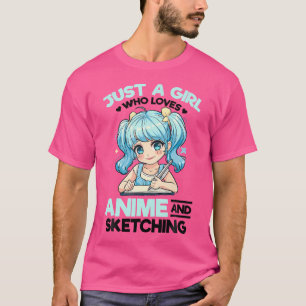 Anime Sketching Otaku Manga Zeichnend Kawaii T-Shirt