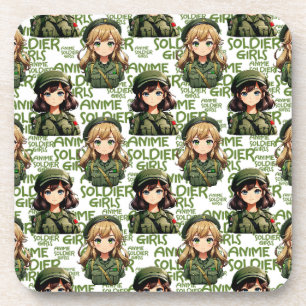 Anime Soldier Girls Design Getränkeuntersetzer