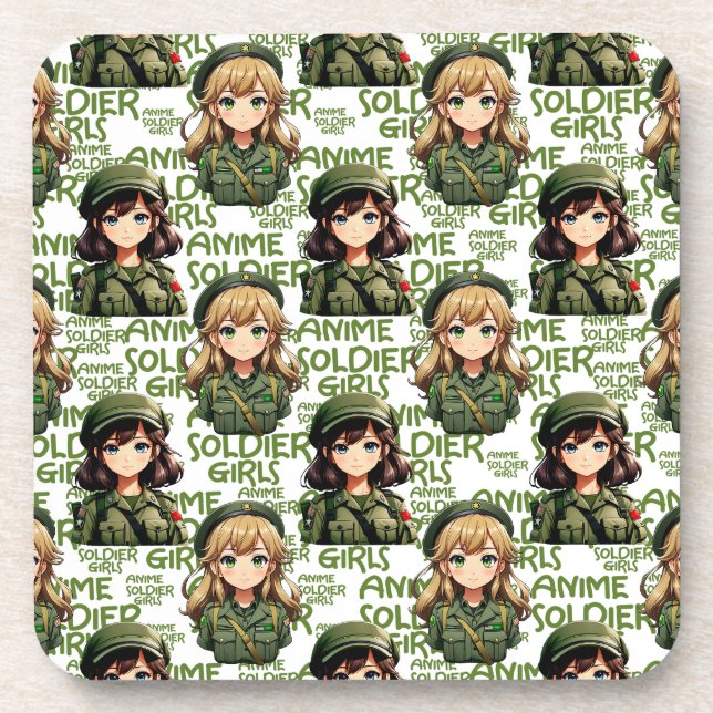 Anime Soldier Girls Design Getränkeuntersetzer (Vorderseite)