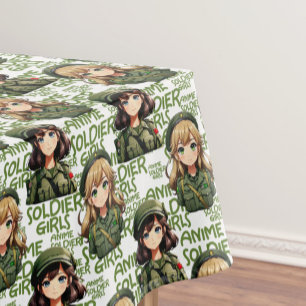 Anime Soldier Girls Design Tischdecke