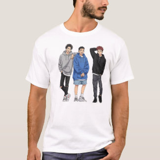 Anime Squad Goals T-Shirt - Drei Freunde  