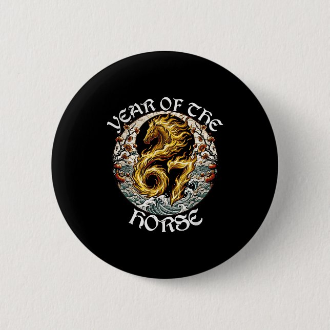 Anime Srit Fire Horse 2026-7 Mythic Zodiac New Yea Button (Vorderseite)