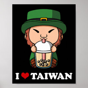 Anime St Patricks Day Leprechaun Bubble Tee I Lieb Poster