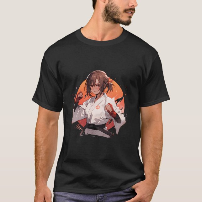 Anime Straight Hair Brazilian Jiu-Jitsu Mial T-Shirt (Vorderseite)