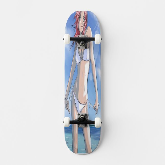 Anime-Strand-Mädchen Skateboard (Vorderseite)