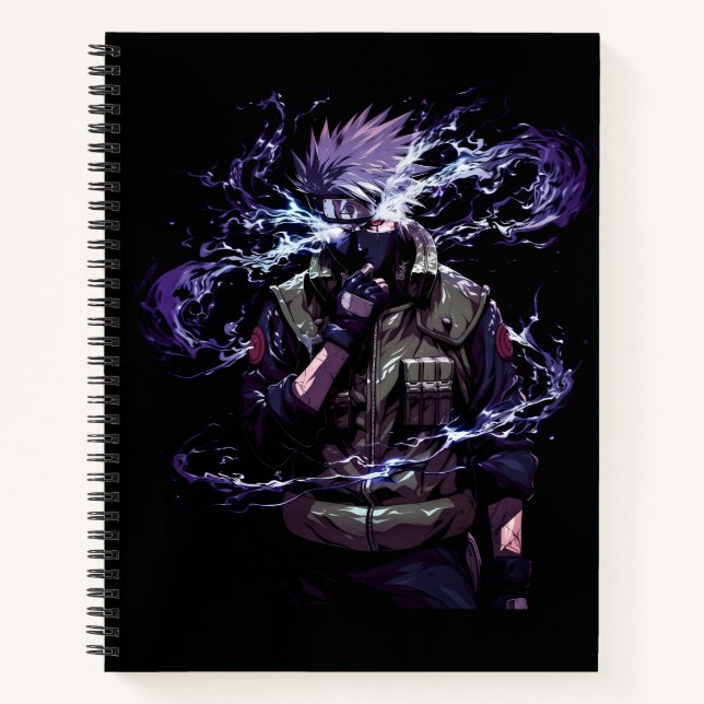 Anime Style Black : Kakashi Hatake Spiral Cover Notizbuch (Vorderseite)