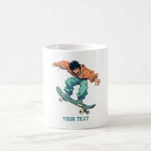 Anime-Style-Cartoon-Skaterboy-Kunst Kaffeetasse