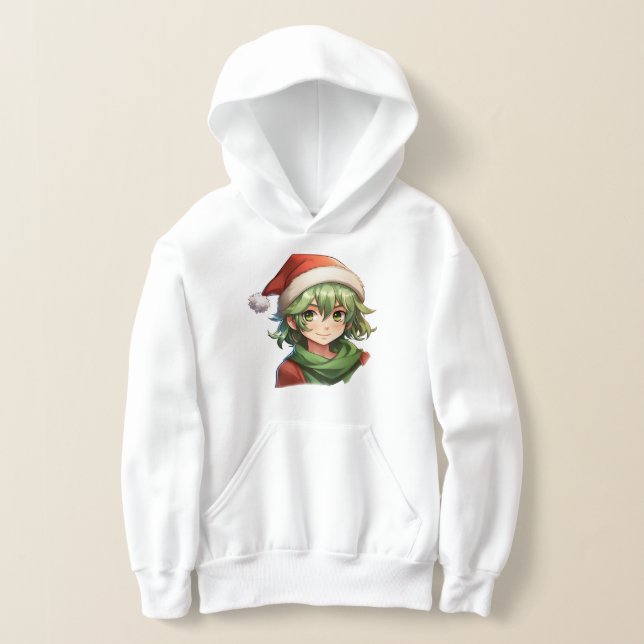 Anime Style Christmas Elf Portrait Hoodie (Ablage )