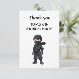 Anime Style Ninja Warrior Boys Birthday Party Dankeskarte