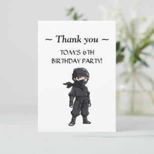 Anime Style Ninja Warrior Boys Birthday Party Dankeskarte