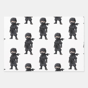 Anime Style Ninja Warrior Boys Birthday Party Geschenkpapier Set