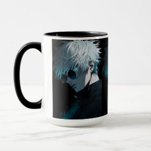 Anime Style Tasse – Charakter mit coolen weißen Ha