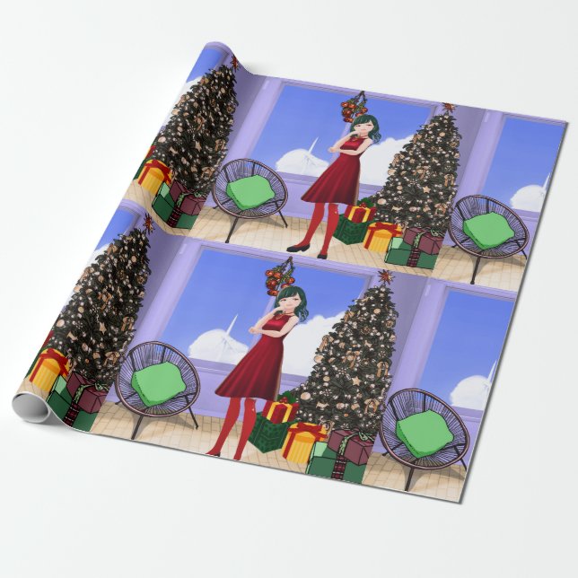 Anime Style Wrapping Paper Geschenkpapier (Ungerollt)