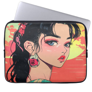 Anime Sunset Girl Laptop Pad Laptopschutzhülle