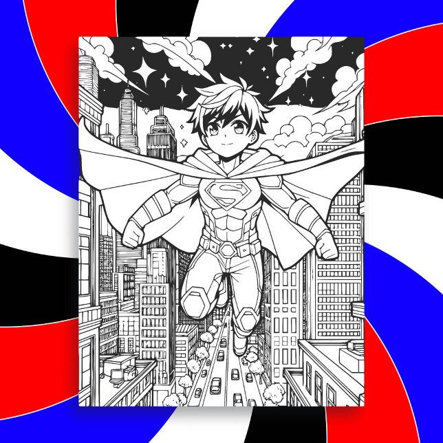 Anime Superhero Boy | Kid's Coloring (Von Creator hochgeladen)