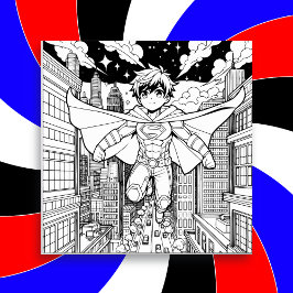 Anime Superhero Boy | Kid's Coloring Save The Date