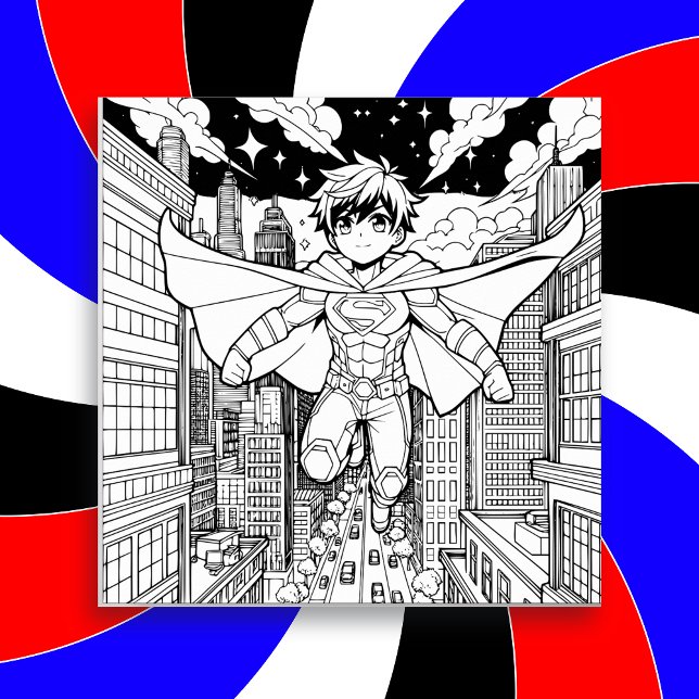 Anime Superhero Boy | Kid's Coloring Save The Date (Von Creator hochgeladen)