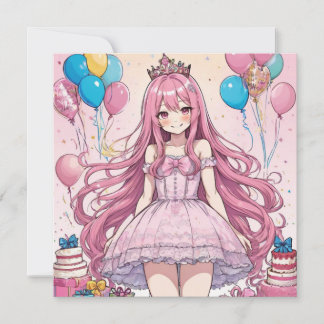 Anime sweet 16 birthday Personalize Invitation Einladung