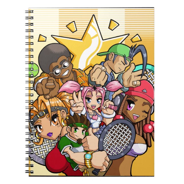 Anime Tennis Characters Notizblock (Vorderseite)