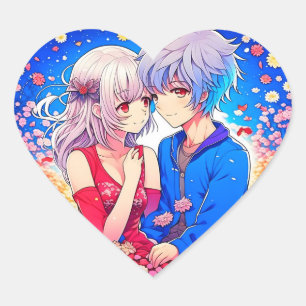 Anime Themed Valentinstag Party Herz-Aufkleber