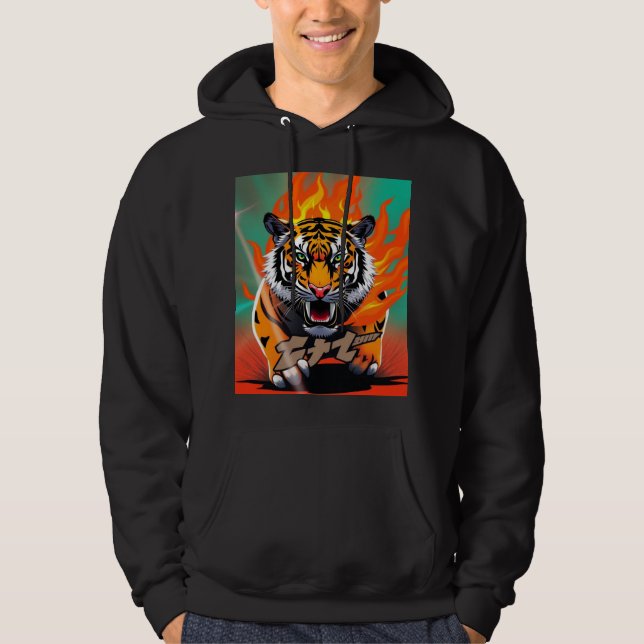 Anime-Tiger Hoodie (Vorderseite)