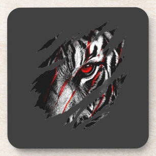 Anime-Tigeraugen durch Kratzer Getränkeuntersetzer