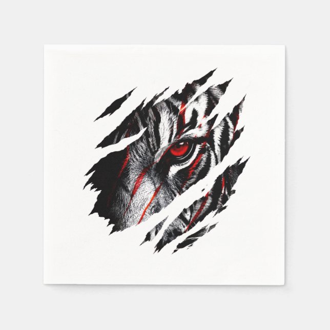 Anime-Tigeraugen durch Kratzer Serviette (Vorderseite)