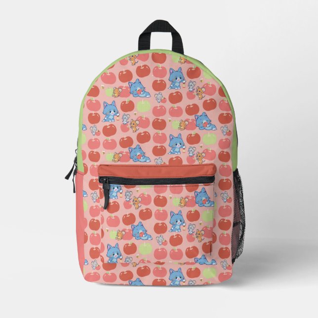 Anime Tom, Jerry und Tuffy Apple Pattern Bedruckter Rucksack (Vorderseite)