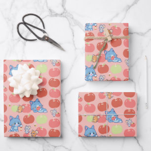 Anime Tom, Jerry und Tuffy Apple Pattern Geschenkpapier Set