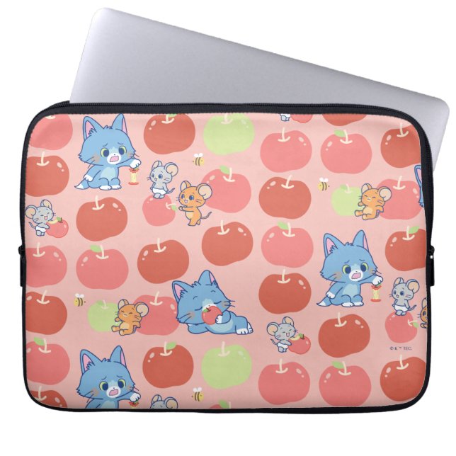 Anime Tom, Jerry und Tuffy Apple Pattern Laptopschutzhülle (Vorderseite)
