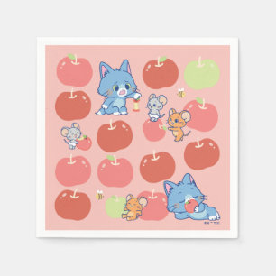 Anime Tom, Jerry und Tuffy Apple Pattern Serviette