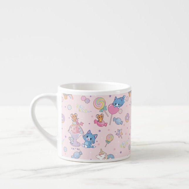 Anime Tom, Jerry und Tuffy Candyland Pattern Espressotasse (Links)