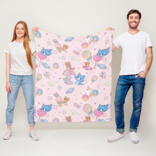 Anime Tom, Jerry und Tuffy Candyland Pattern Fleecedecke