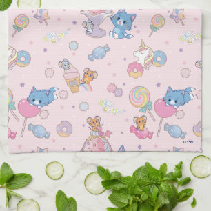 Anime Tom, Jerry und Tuffy Candyland Pattern Geschirrtuch