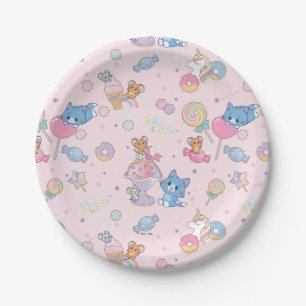 Anime Tom, Jerry und Tuffy Candyland Pattern Pappteller