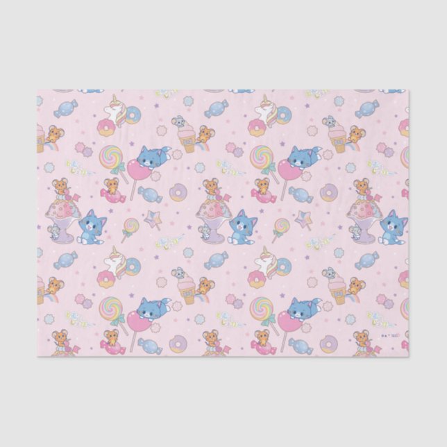 Anime Tom, Jerry und Tuffy Candyland Pattern Seidenpapier (Vorderseite)