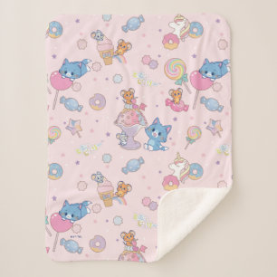 Anime Tom, Jerry und Tuffy Candyland Pattern Sherpadecke