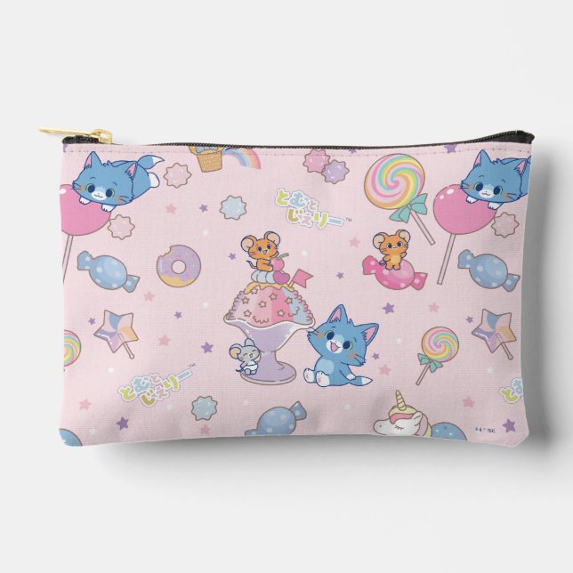 Anime Tom, Jerry und Tuffy Candyland Pattern Zubehörtasche (Vorderseite)