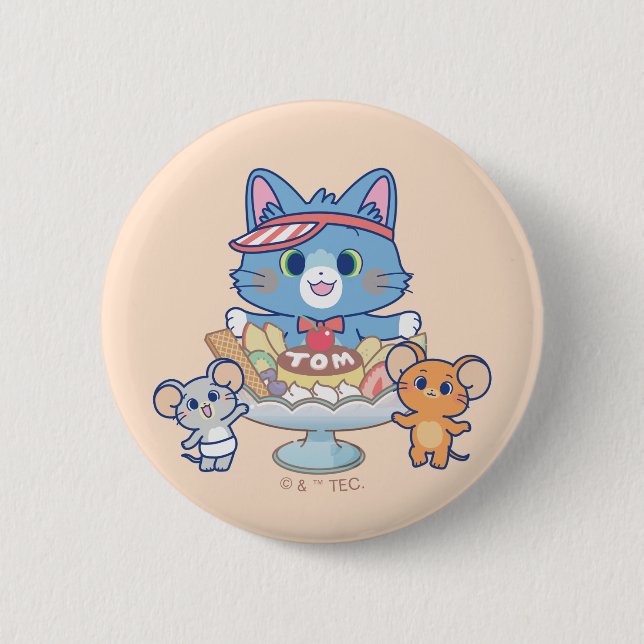 Anime Tom, Jerry und Tuffy Dessert Parlor Button (Vorderseite)